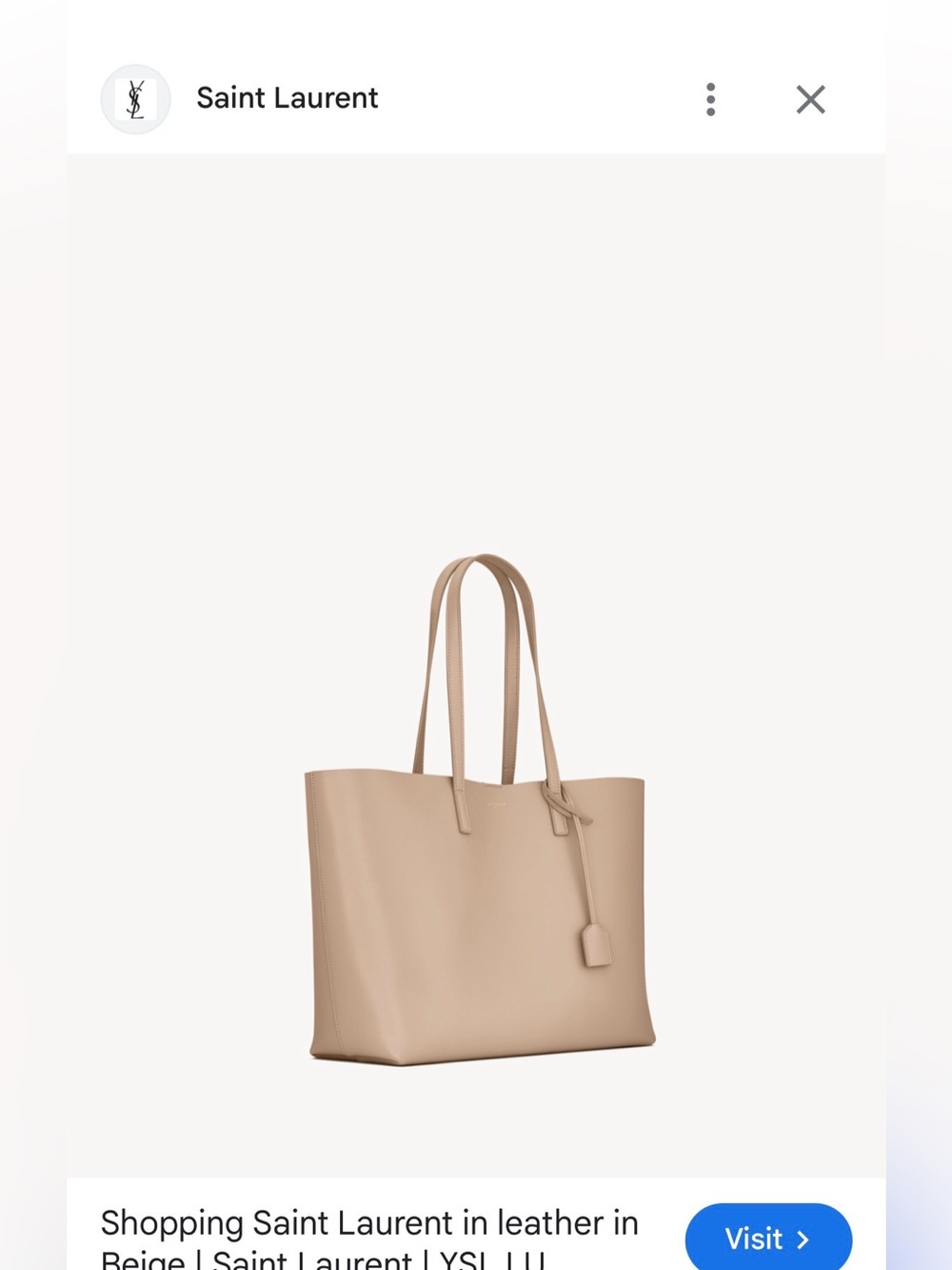 Saint Laurent YSL Shopping Leather Tote beige medium - Picture 2 of 13
